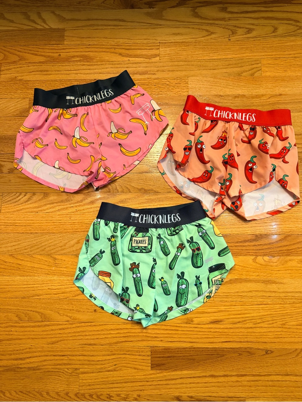 ChicknLegs Women's Athletic Shorts - Pink Banana Print